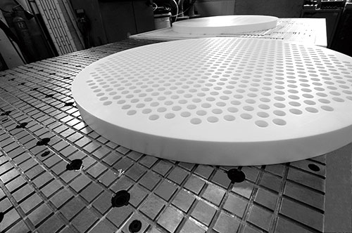 PTFE finished products: perforated disc made by TEKU GmbH